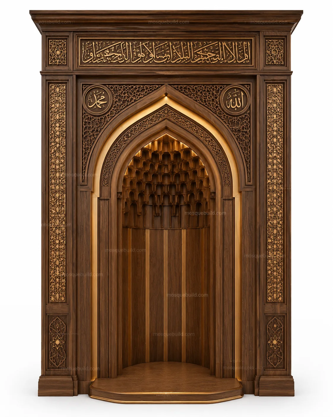 Layered Modern Mosque Mihrab – Model MIH-260816-035 – Main Layered Modern Mosque Mihrab – Model MIH-260816-035 front product view