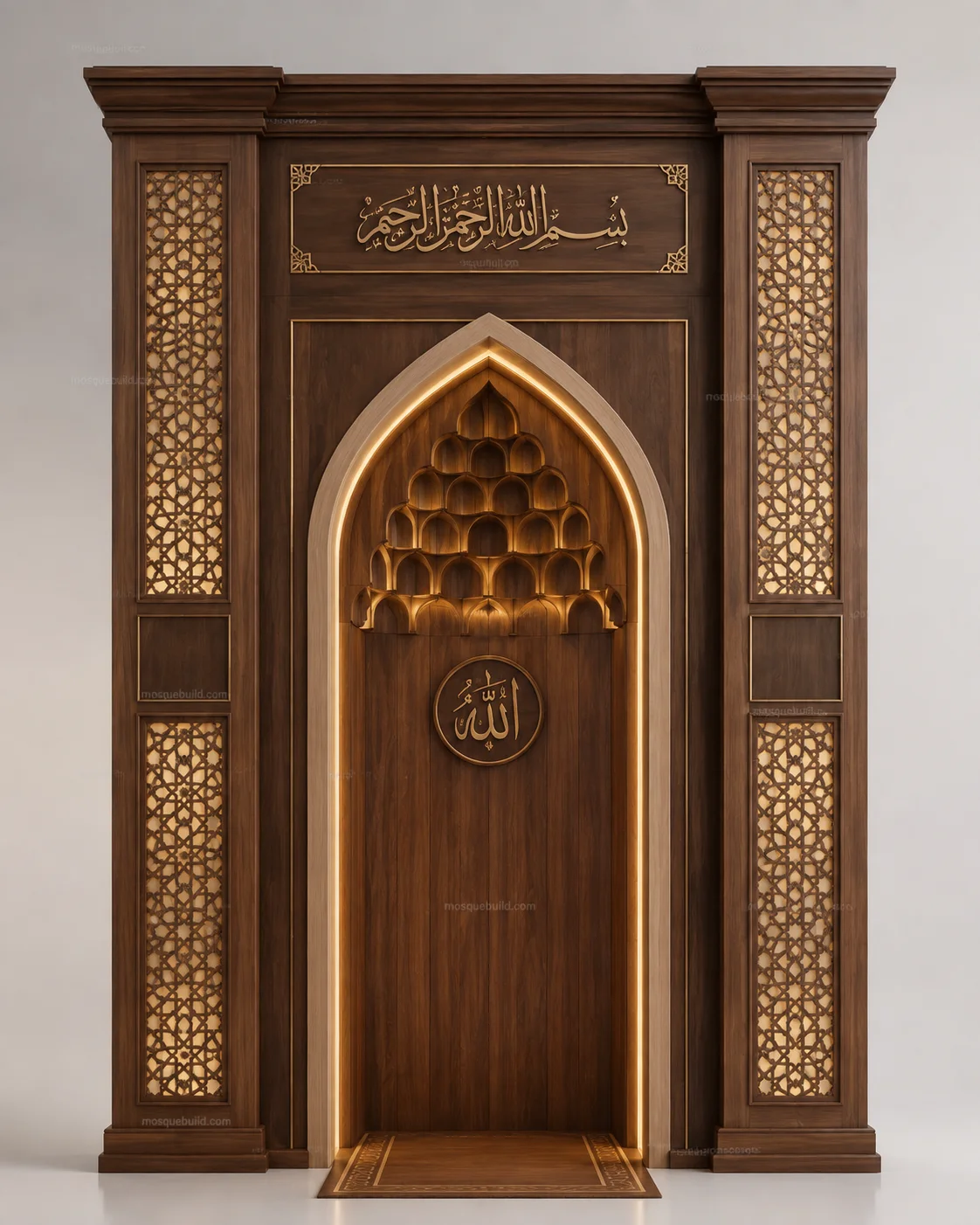 Layered Modern Mosque Mihrab – Model MIH-260816-043 – Main Layered Modern Mosque Mihrab – Model MIH-260816-043 front product view