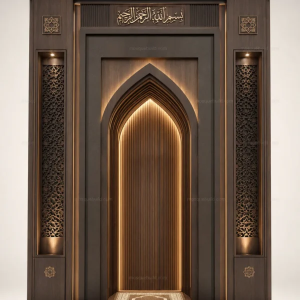 Linear Modern Mosque Mihrab – Model MIH-260816-006 front product view