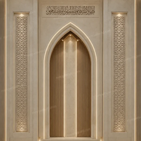 Linear Modern Mosque Mihrab – Model MIH-260816-022 front product view