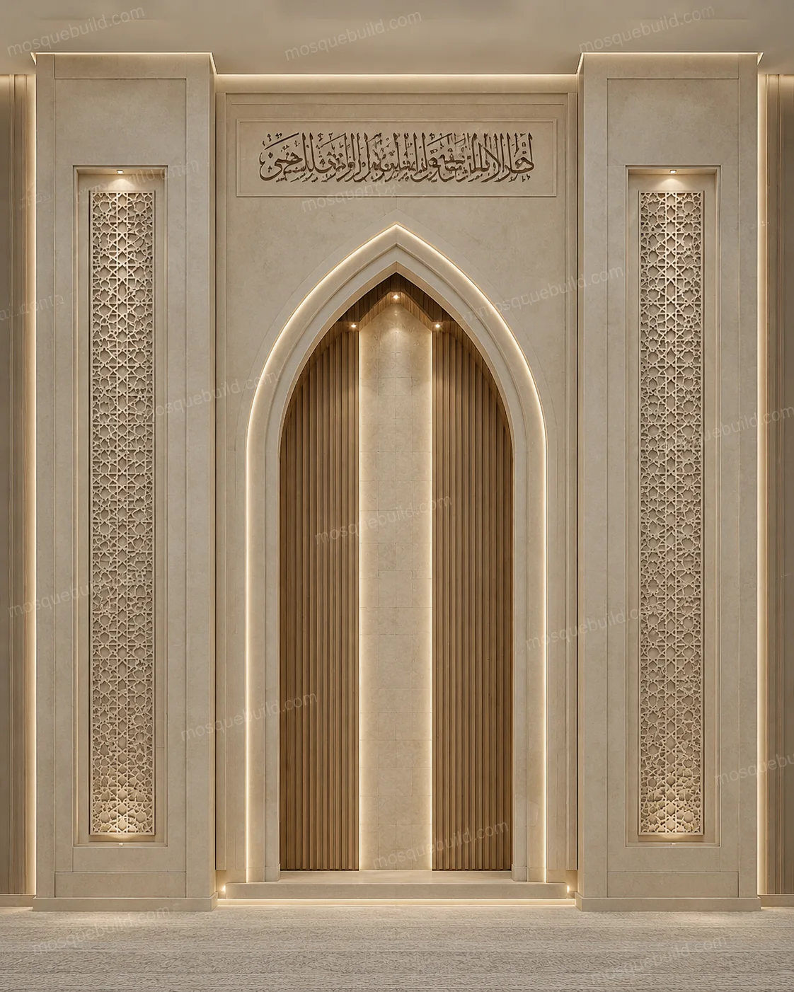 Linear Modern Mosque Mihrab – Model MIH-260816-022 – Main Linear Modern Mosque Mihrab – Model MIH-260816-022 front product view