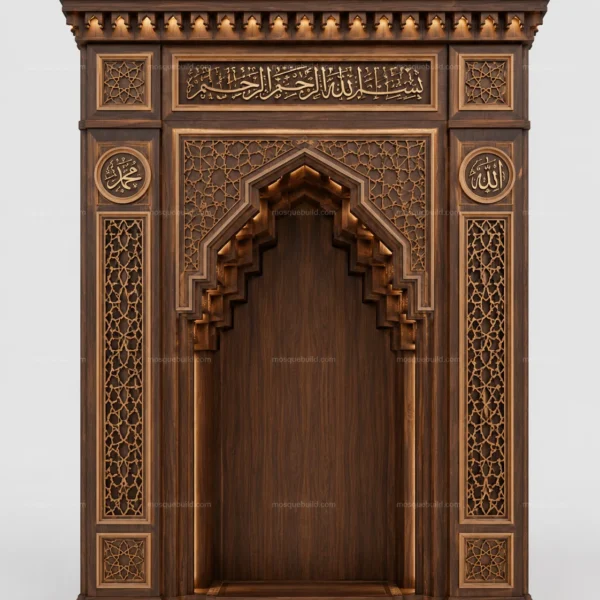 Linear Modern Mosque Mihrab – Model MIH-260816-038 front product view