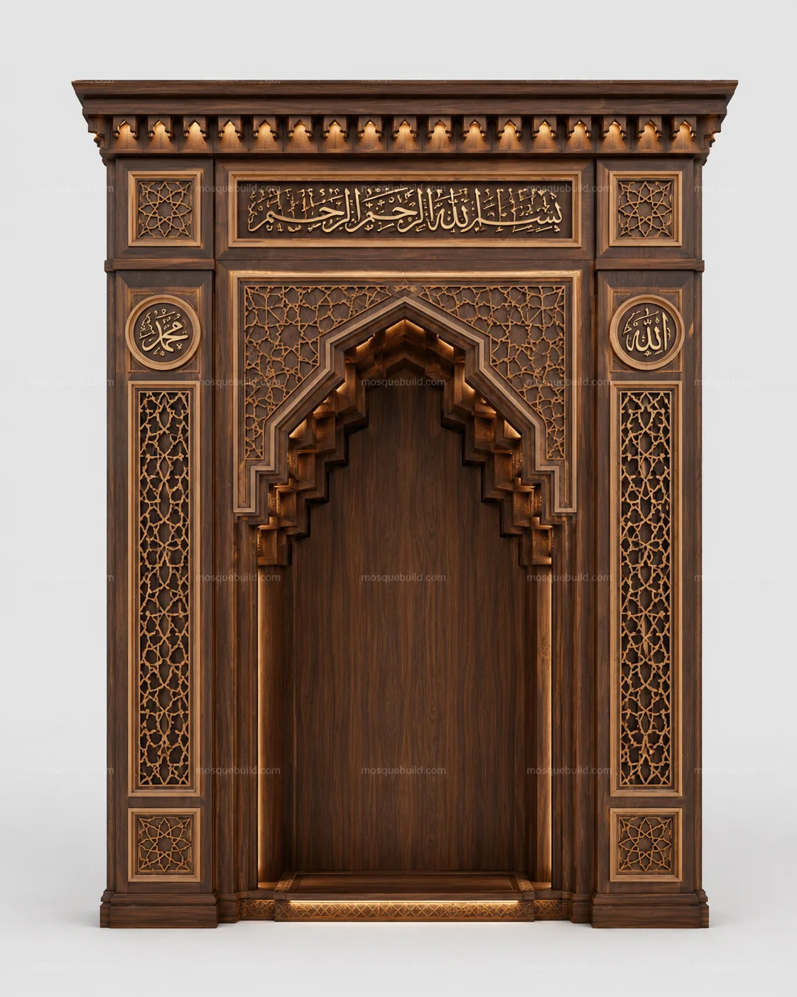 Linear Modern Mosque Mihrab – Model MIH-260816-038 – Main Linear Modern Mosque Mihrab – Model MIH-260816-038 front product view