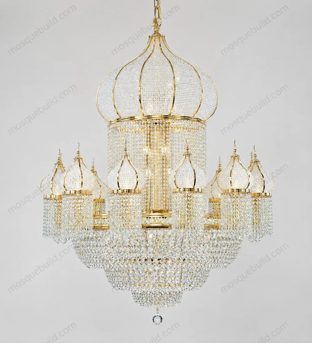 Ottoman Dome Crystal Mosque Chandelier front product view