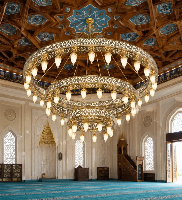 Brass Mosque Chandeliers — mosque interior application