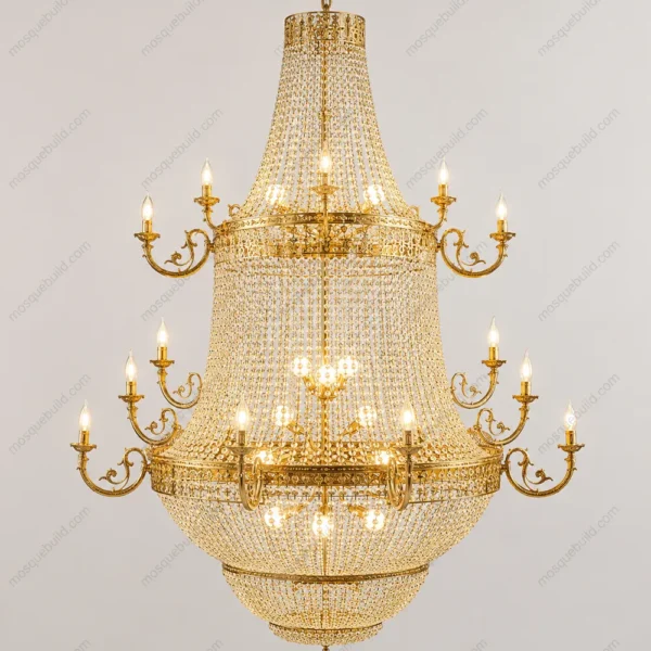 Grand Basket Crystal Mosque Chandelier front product view