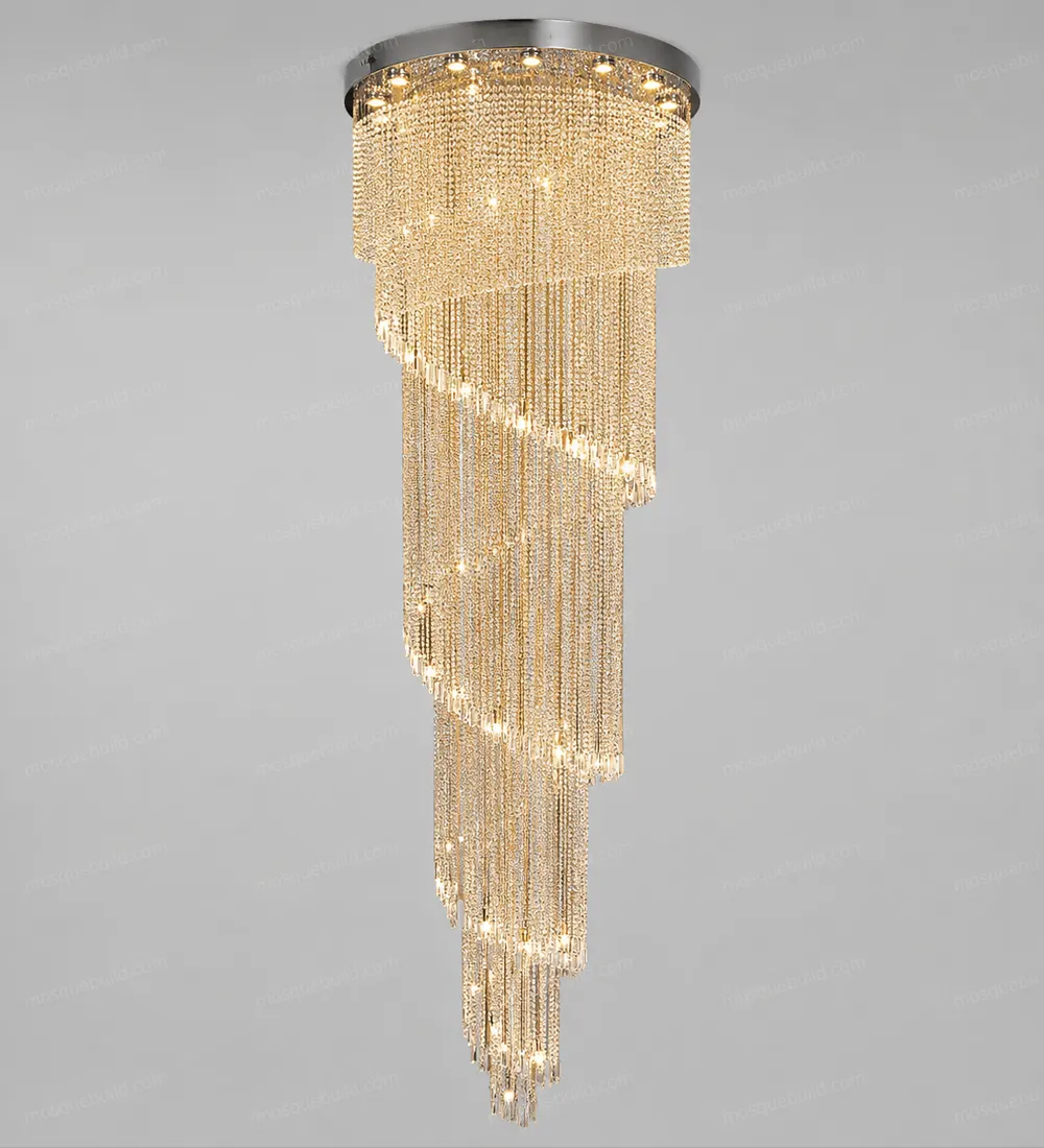 Spiral Cascade Crystal Chandelier front product view