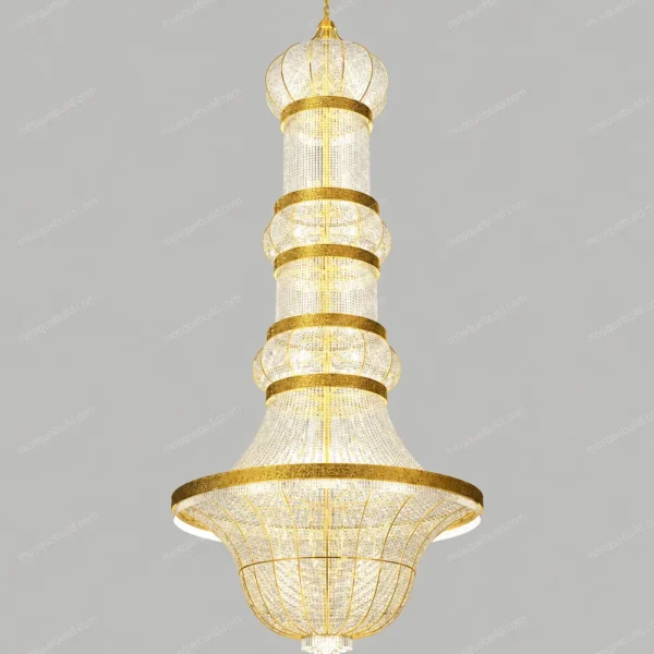 Minaret-Form Crystal Mosque Chandelier front product view