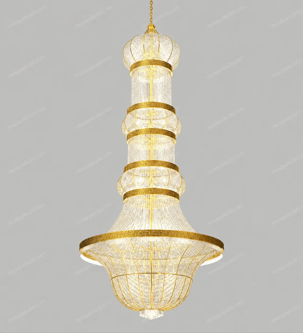 Minaret-Form Crystal Mosque Chandelier front product view