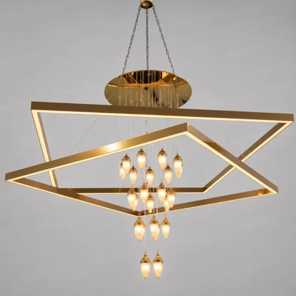 Modern Geometric LED Mosque Chandelier front product view