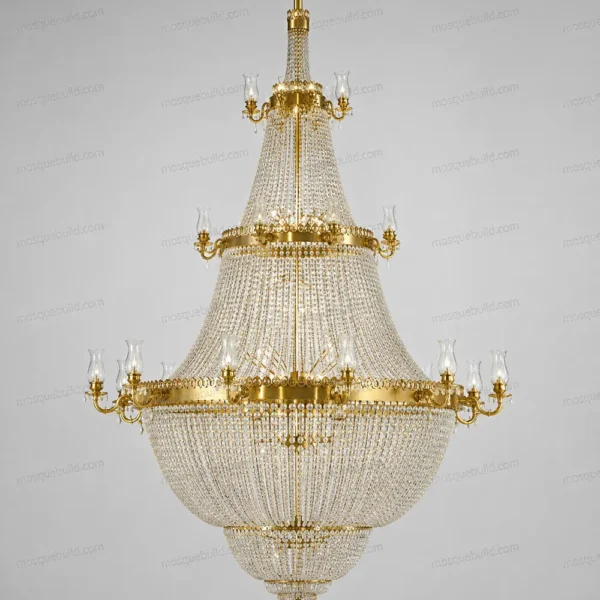 Grand Ottoman Crystal Mosque Chandelier front product view