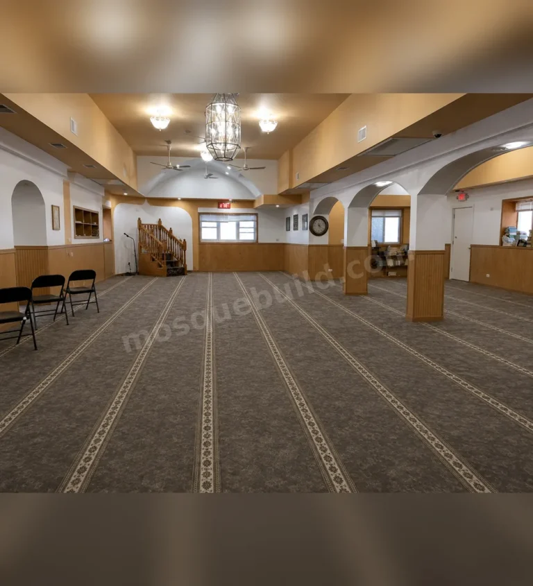 Grey Linear Prayer Row Mosque Carpet CRP-0101