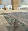 Grey and Turquoise Mosque Carpet decorative prayer row border detail