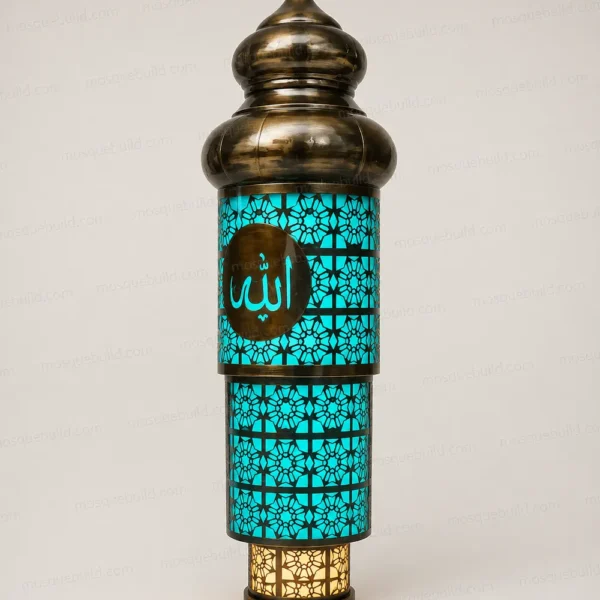 Turquoise Decorative Mosque Lantern front product view