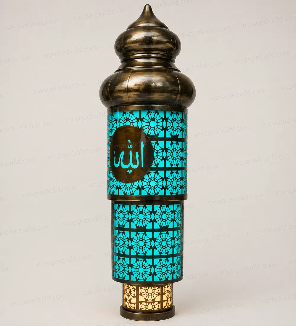 Turquoise Decorative Mosque Lantern front product view