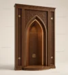 Arched Walnut Wooden Mosque Door front product view