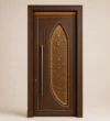 Islamic Lattice Walnut Mosque Door front product view