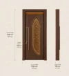 Technical presentation of Islamic Lattice Walnut Mosque Door with project-specific dimensions
