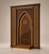 Golden Arch Wooden Mosque Door front product view
