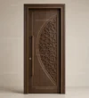 Arabesque Carved Wooden Mosque Door front product view