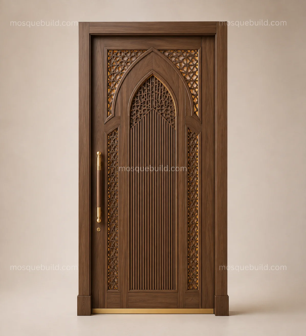 Decorative Lattice Wooden Mosque Door – Main Decorative Lattice Wooden Mosque Door front product view