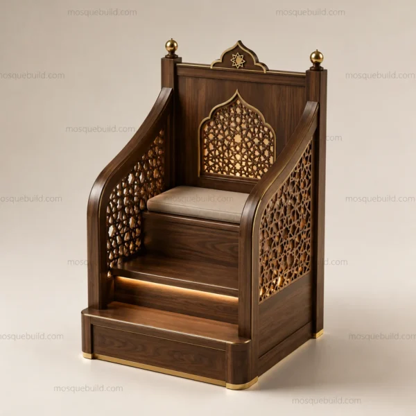 Ottoman-Style Wooden Mosque Dais / Kursi front product view