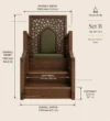 Technical presentation of Geometric High-Back Wooden Mosque Dais / Kursi with project-specific dimensions