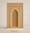 Light Oak Golden Arch Wooden Mosque Mihrab front product view