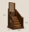 Technical presentation of Traditional Lattice Wooden Mosque Minbar with project-specific dimensions