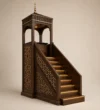 Canopied Seljuk Wooden Mosque Minbar front product view