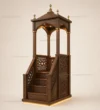 Open Canopy Wooden Mosque Minbar front product view
