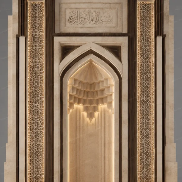 Minimal Modern Mosque Mihrab – Model MIH-260816-020 front product view