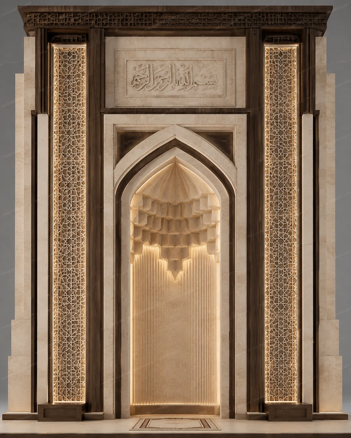 Minimal Modern Mosque Mihrab – Model MIH-260816-020 – Main Minimal Modern Mosque Mihrab – Model MIH-260816-020 front product view