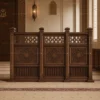 Modular Wooden Mosque Wall Cladding & Separator – Model WCL-260816-004 shown in a mosque interior