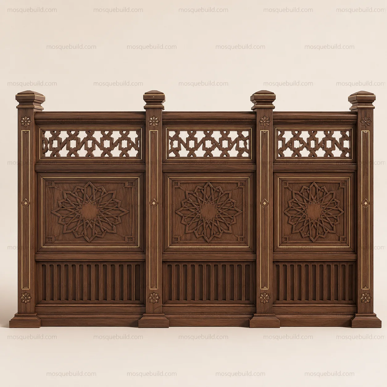 Modular Wooden Mosque Wall Cladding & Separator – Model WCL-260816-004 – Main Modular Wooden Mosque Wall Cladding & Separator – Model WCL-260816-004 front product view