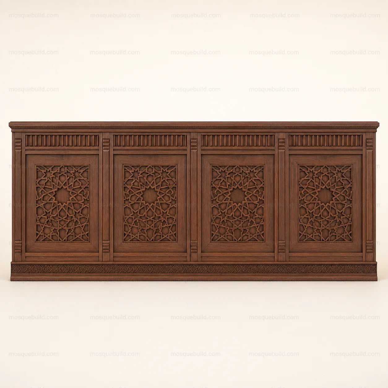 Modular Wooden Mosque Wall Cladding & Separator – Model WCL-260816-010 – Main Modular Wooden Mosque Wall Cladding & Separator – Model WCL-260816-010 front product view