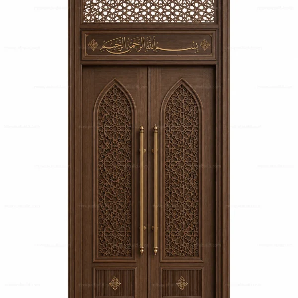 Panelled Islamic Calligraphy Mosque Door – Model DOR-260816-037