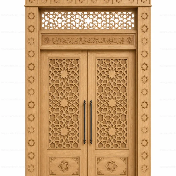 Refined Islamic Calligraphy Mosque Door – Model DOR-260816-031 front product view