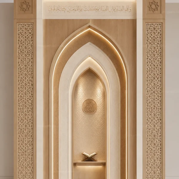 Refined Modern Mosque Mihrab – Model MIH-260816-008 front product view