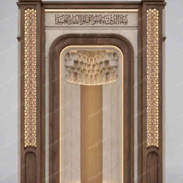 Refined Modern Mosque Mihrab – Model MIH-260816-016 front product view