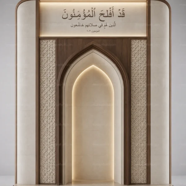 Refined Modern Mosque Mihrab – Model MIH-260816-024 front product view