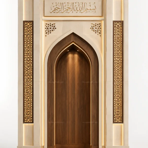Sculptural Modern Mosque Mihrab – Model MIH-260816-005 front product view