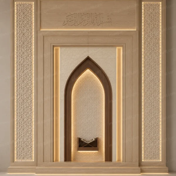 Sculptural Modern Mosque Mihrab – Model MIH-260816-013 front product view
