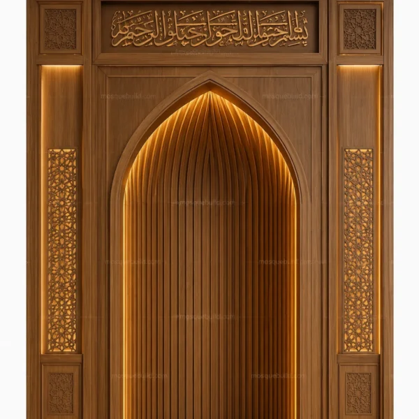 Sculptural Modern Mosque Mihrab – Model MIH-260816-037 front product view