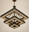 Layered Islamic Geometric Square Chandelier - 2