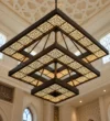 Layered Islamic Geometric Square Chandelier - 4