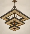 Layered Islamic Geometric Square Chandelier - 6