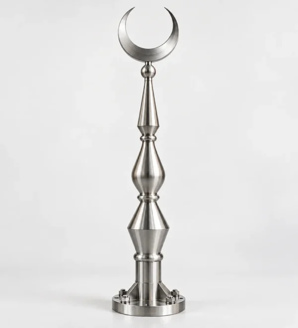 Mb Alm 01 02 Contemporary Stainless Steel Crescent Finial | MosqueBuild custom mosque minaret or dome crescent finial