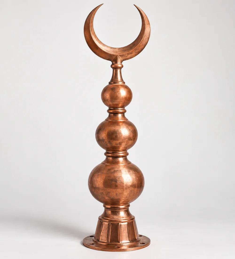mosquebuild-mb-alm-01-04-heritage-copper-crescent-finial Mb Alm 01 04 Heritage Copper Crescent Finial | MosqueBuild custom mosque minaret or dome crescent finial
