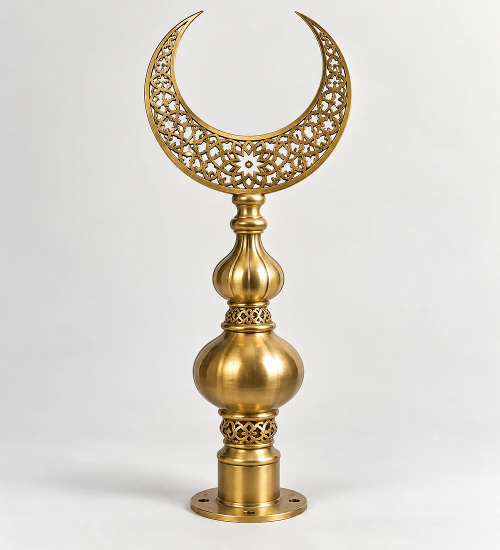 mosquebuild-mb-alm-01-06-arabesque-gold-filigree-crescent-finial Mb Alm 01 06 Arabesque Gold Filigree Crescent Finial | MosqueBuild custom mosque minaret or dome crescent finial